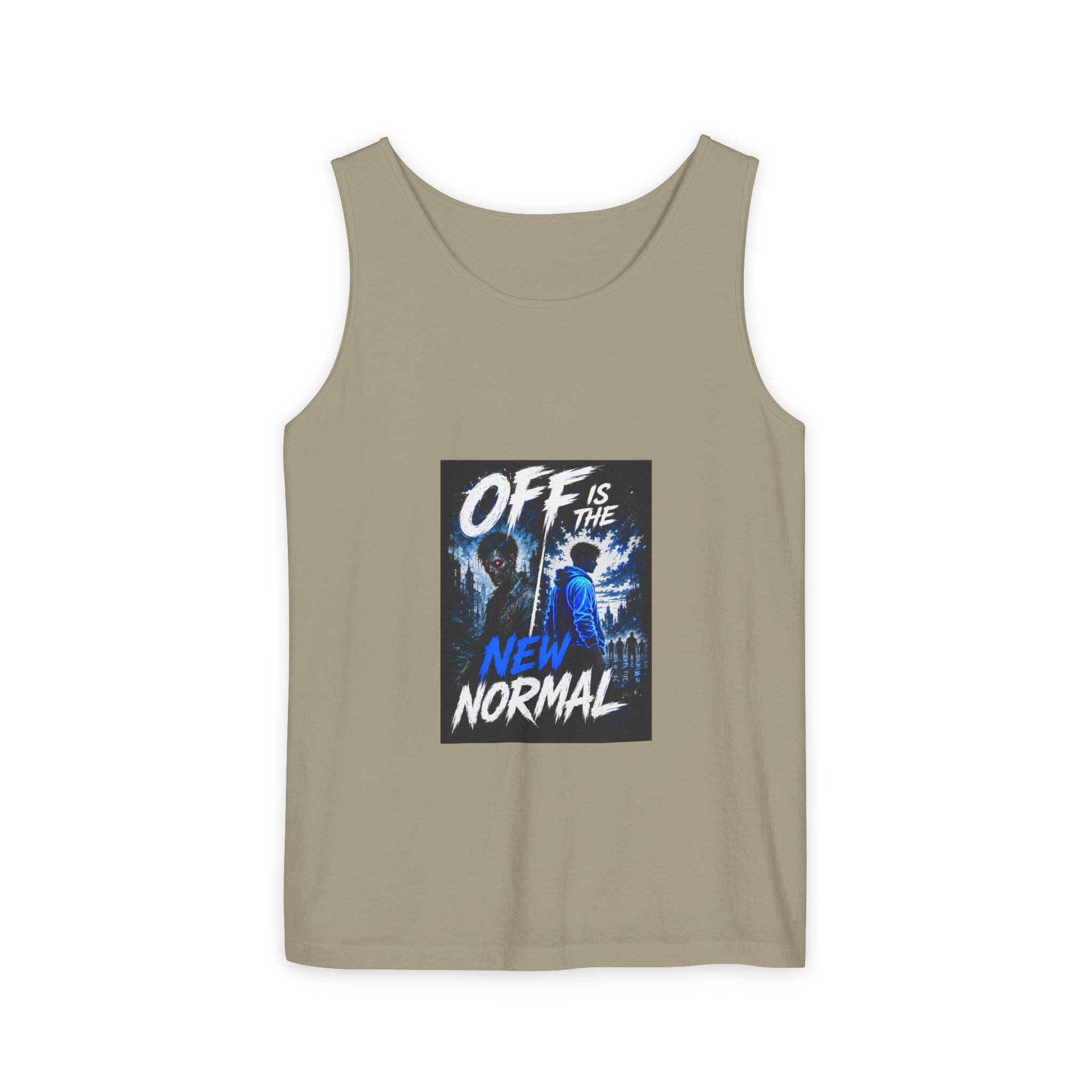 Off Is The New Normal tank top | Horror Skeleton Blue Graphic