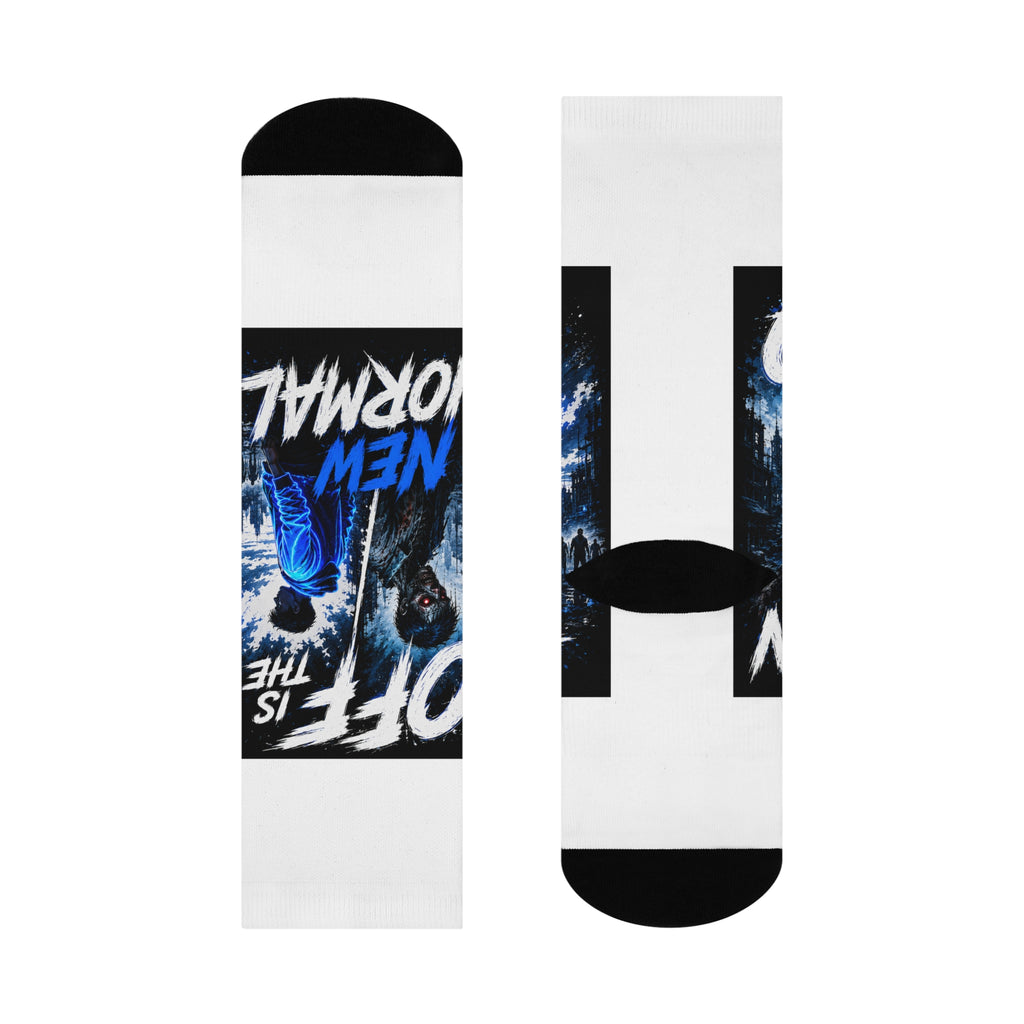 Off is the New Normal Horror Scene socks | Cushioned Crew Socks