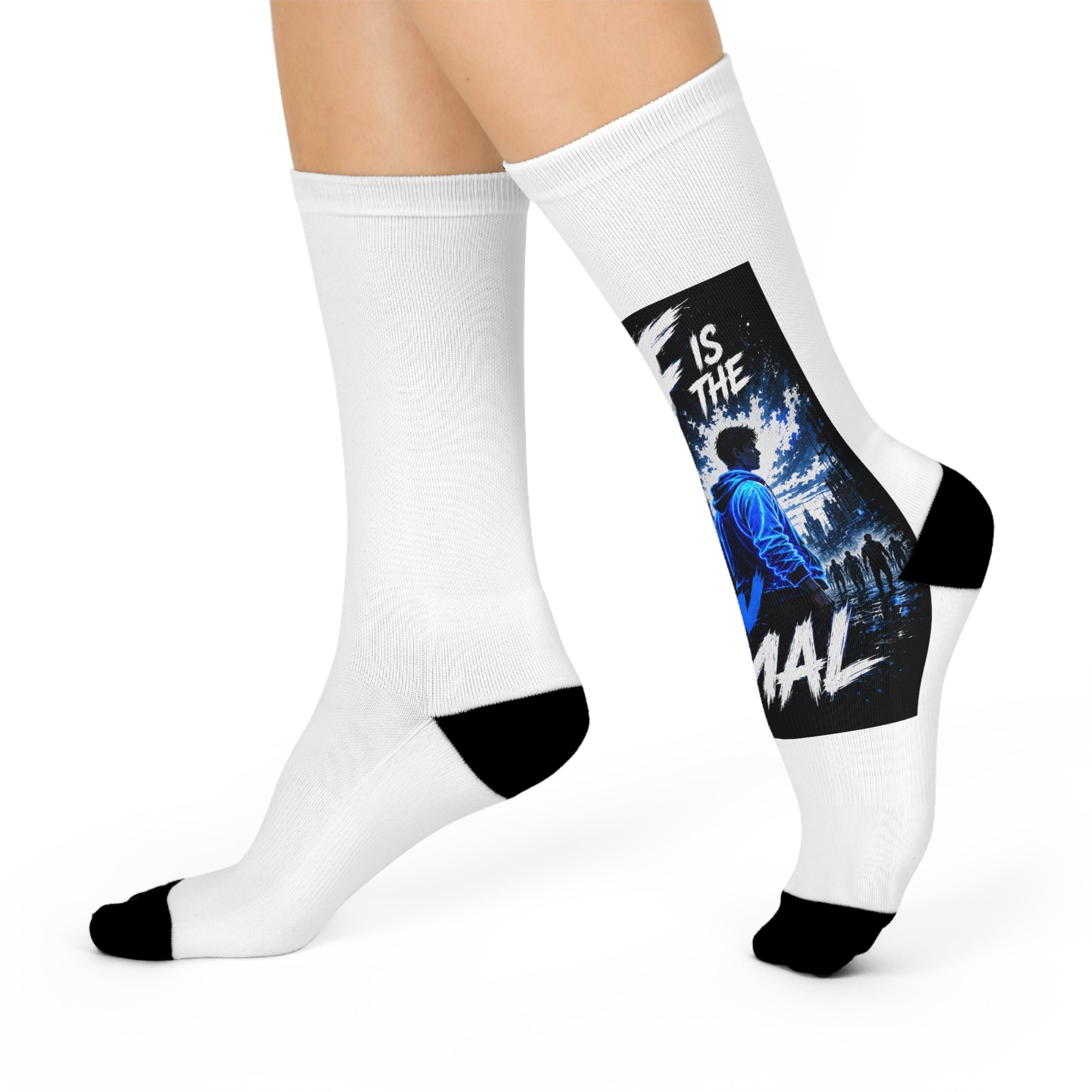 Off is the New Normal Horror Scene socks | Cushioned Crew Socks