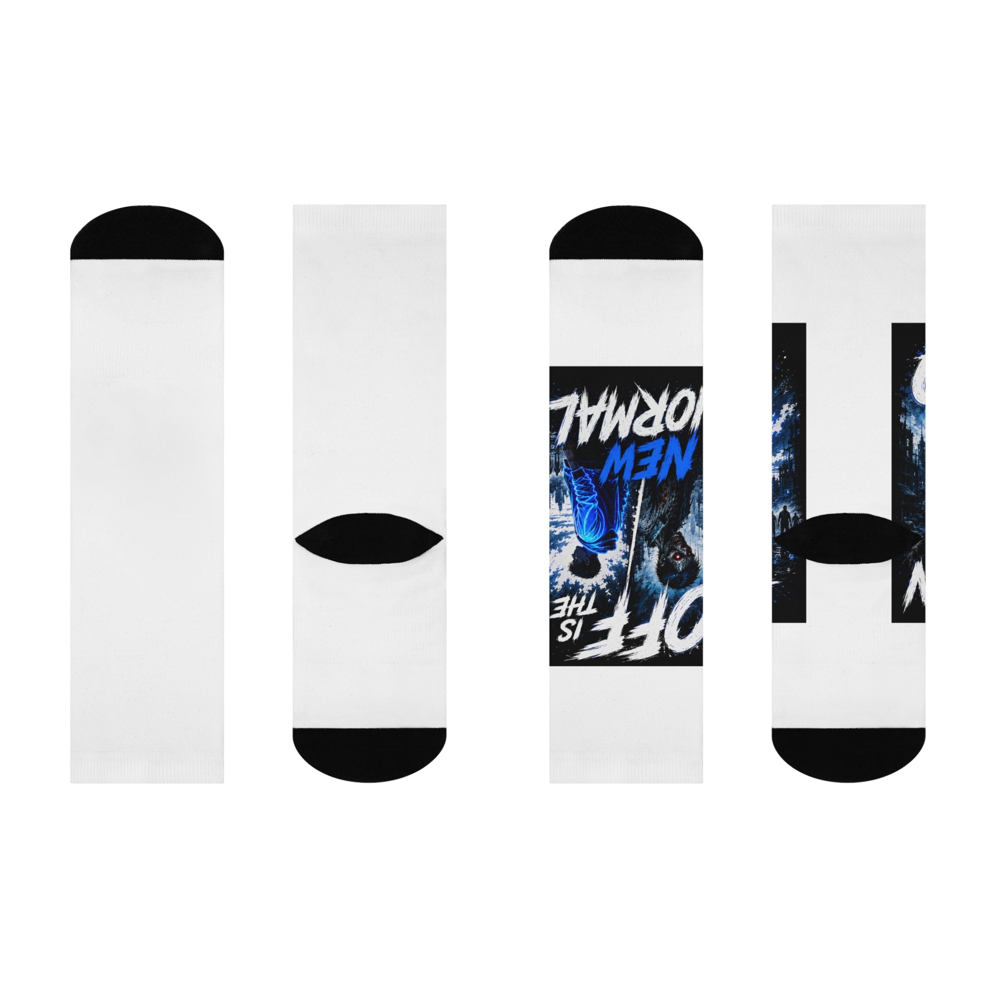 Off is the New Normal Horror Scene socks | Cushioned Crew Socks